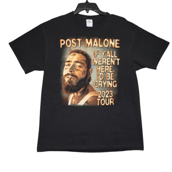 Post Malone 2023 Tour T-Shirt – "If Y’all Weren’t Here, I’d Be Crying" – Size L - Picture 1 of 5